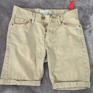 high rise khaki shorts